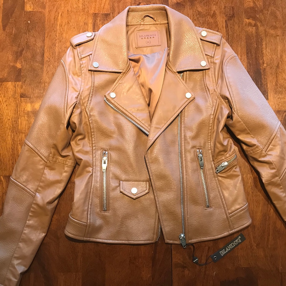 Blank NYC faux leather moto jacket